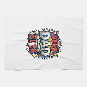 Bestes-Vater-Comic Vintage Gravur Shirt Design Geschirrtuch