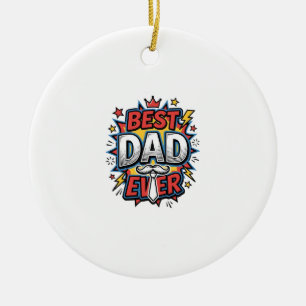 Bestes-Vater-Comic Vintage Gravur Shirt Design Keramik Ornament