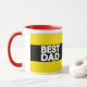 Bestes Vater-Fahrwerk-Gelb Tasse (Mit Donut)
