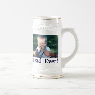 Bestes Vater-Foto Stein Bierglas