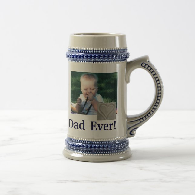 Bestes Vater-Foto Stein Bierglas (Rechts)