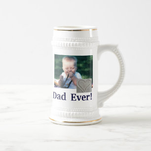 Bestes Vater-Foto Stein Bierglas