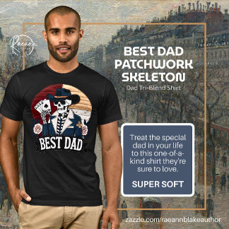 Bestes-Vater-Patchwork-Skelett-Tri-Blend-Shirt T-Shirt