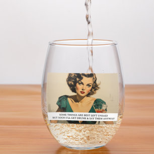 Bestes Verlassen Unsay Funny Retro 50er Sprichwort Weinglas Ohne Stiel