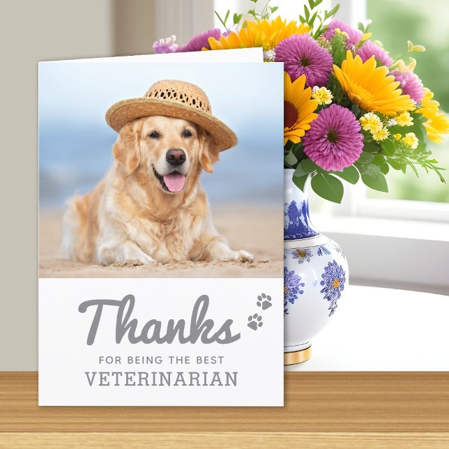 Bestes veterinärmedizinisches Paw Prints Pet Foto Dankeskarte (Von Creator hochgeladen)