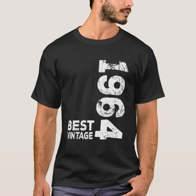 Bestes Vintage 1964 Geburtstag T-Shirt (Vorderseite)