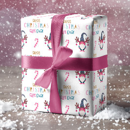 Bestes Weihnachtsgeschenk Eva! Funny & Bright Gnom Geschenkpapier Set