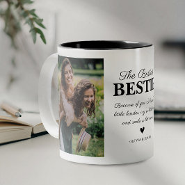 Bestest Bestie Foto Collage Zweifarbige Tasse