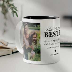 Bestest Bestie Foto Collage Zweifarbige Tasse