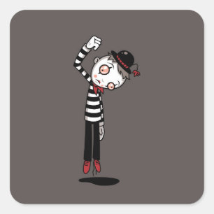 Bestest Mime Ever Quadratischer Aufkleber
