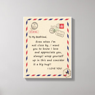 Bestfriend Gift   An meinen Bestfriend I Liebe You Leinwanddruck