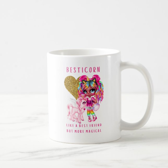 Bestfriend Gift for Girls, Magical Unicorn Pink Kaffeetasse (Rechts)