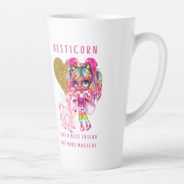 Bestfriend Gift for Girls, Magical Unicorn Pink Milchtasse (Rechts)