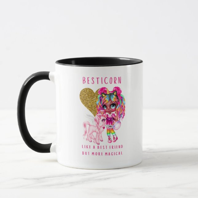 Bestfriend Gift for Girls, Magical Unicorn Pink Tasse (Links)