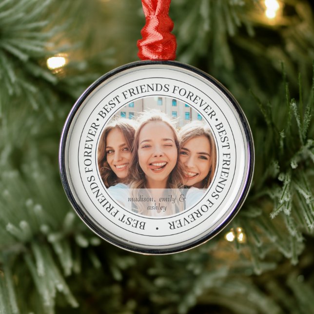 Bestfriends Forever BESTE FREUNDIN Einfaches moder Ornament Aus Metall (Baum)