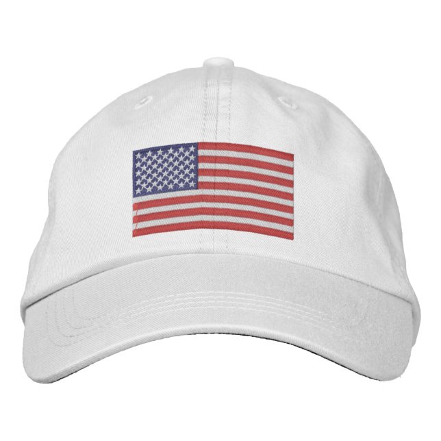 Bestickte amerikanische Flaggenmütze Baseballkappe (Vorderseite)