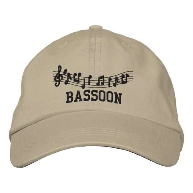bestickte Bassoon Music Cap Bestickte Kappe (Vorderseite)