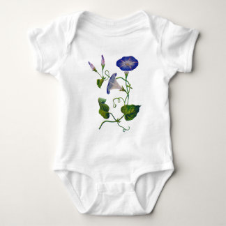 Bestickte Blaue Trichterwinden Baby Strampler