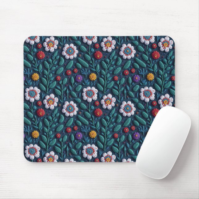 bestickte Blume Mousepad (Mit Mouse)
