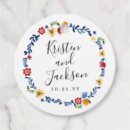 bestickte Florals Hochzeit Geschenkanhänger
