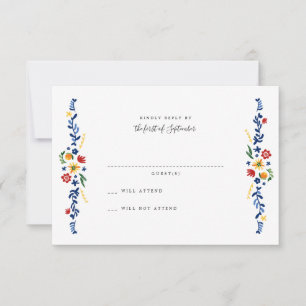 bestickte Florals Wedding RSVP Cards