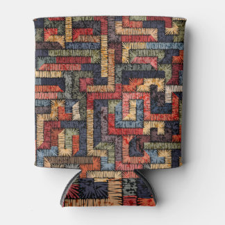 bestickte geometrische, ethnische Textur Dosenkühler
