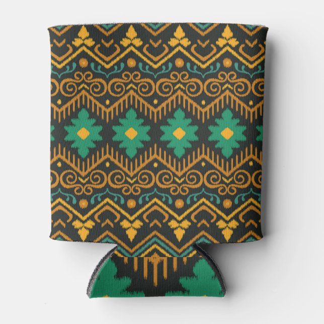 bestickte Ikat-Fabric Ethnic Design Dosenkühler (Vorderseite)