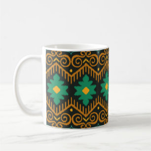 bestickte Ikat-Fabric Ethnic Design Kaffeetasse