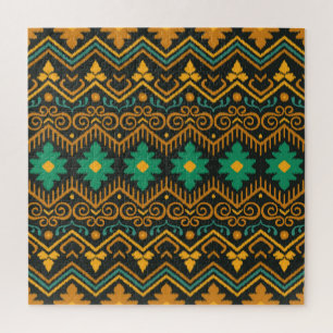 bestickte Ikat-Fabric Ethnic Design Puzzle