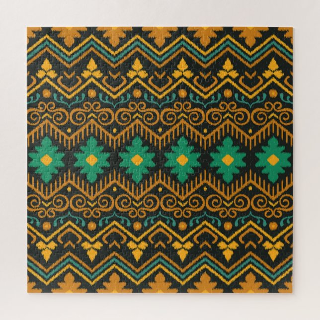 bestickte Ikat-Fabric Ethnic Design Puzzle (Vertikal)