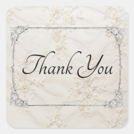 bestickte Lace Wedding Danke Square Sticker