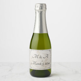bestickte Lace Wedding Wein Flasche Etikett