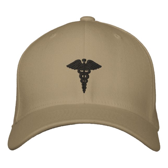 bestickte medizinische Caduceus Baseballkappe (Vorderseite)