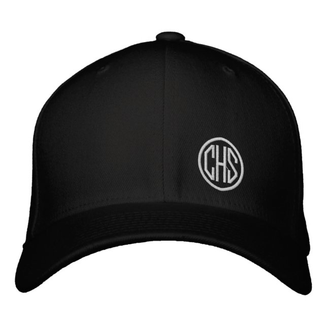 Bestickte Monogramm INITIALEN Schulfarben Preppy Baseballkappe (Vorderseite)