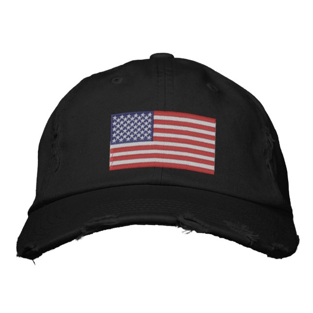 Bestickte Mütze Amerikanische Flagge Baseballkappe (Vorderseite)