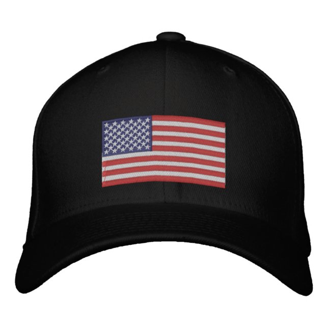 Bestickte Mütze Amerikanische Flagge Baseballkappe (Vorderseite)