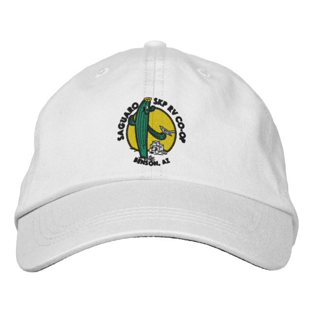 Bestickte Mütze - Weiß Baseballkappe (Vorderseite)