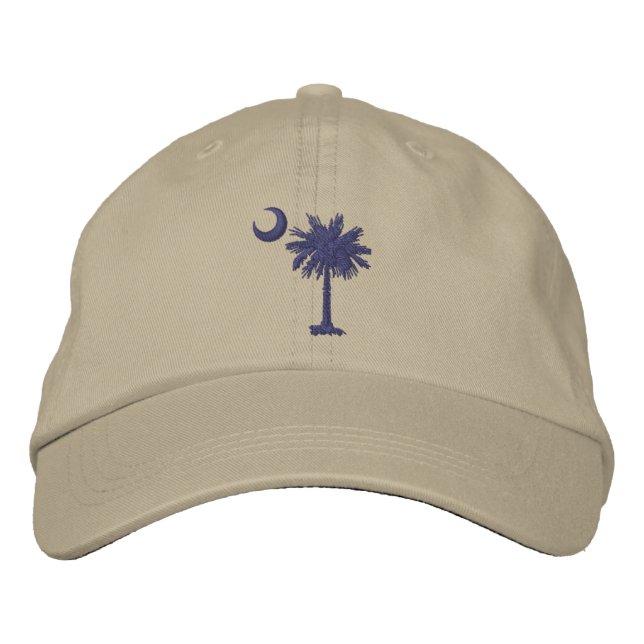 Bestickte Palmetto- und Halbmondkappe (SC-Flag) Bestickte Baseballkappe (Vorderseite)