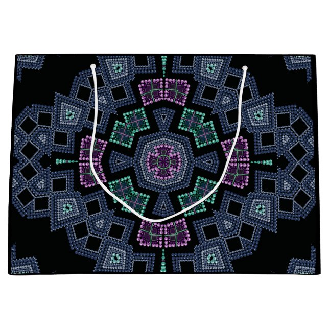 Bestickte Perlen Große Geschenktüte (Vorderseite)