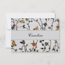 Bestickte Reben flach Danke Karte