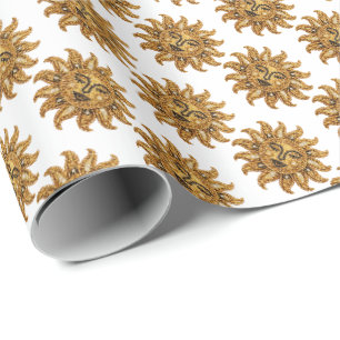 Bestickte Sonne Geschenkpapier