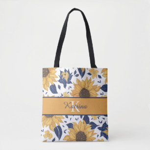Bestickte Sonnenblumen-Tasche