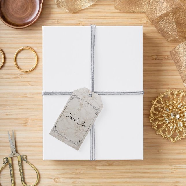 bestickte Spitzen-Hochzeitsmarke Geschenkanhänger (Von Creator hochgeladen)