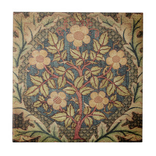 Bestickter Blumenbaum-Blatt-Rand Fliese