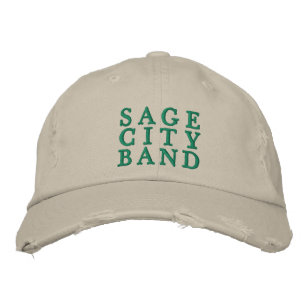 bestickter Hut mit Sage City Band-Design