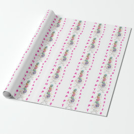Bestickter lustiger Hase Ostern  Geschenkpapier