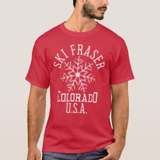 Bestickter Schneeflocke Fraser Colorado USA Weiß T-Shirt