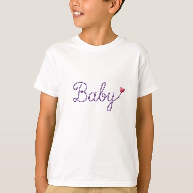 Besticktes Babyherz T-Shirt (Vorderseite)