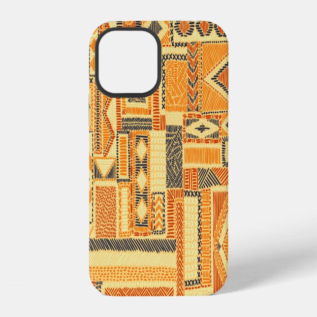 Besticktes Bohemian-Patchwork-Nahtloses Muster iPhone Hülle (Rückseite)