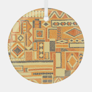 Besticktes Bohemian-Patchwork-Nahtloses Muster Ornament Aus Glas